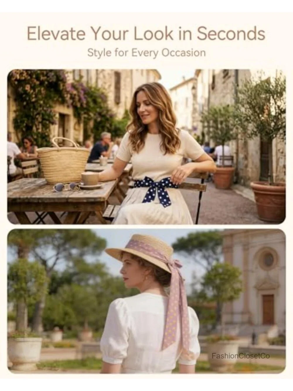 Silky Skinny Scarf for Hair Neck Belt Purse Gift Set